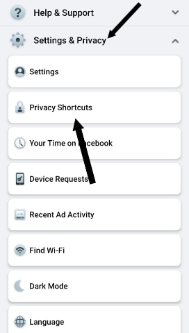 change facebook password via facebook app